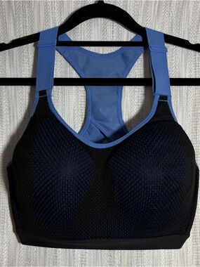 Victoria's Secret Black & Blue Mesh Racerback Sports Bra